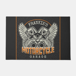 Felpudo NOMBRE personalizado Pistons Wings Motorcycle Bike