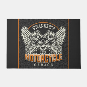 Felpudo NOMBRE personalizado Pistons Wings Motorcycle Bike
