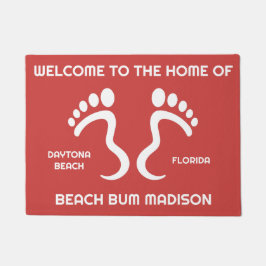 Felpudo Nombre personalizado, texto y color Beach Bum