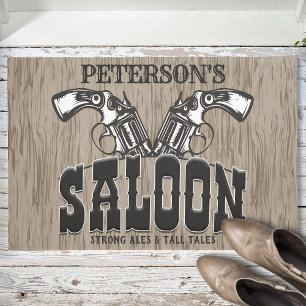 Felpudo NOMBRE personalizado Wild West Gun Revolver Saloon