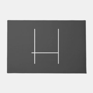 Felpudo Nombre propio de un monograma Gris Minimalista ini