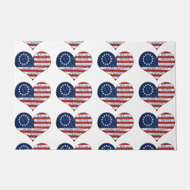 Felpudo Nosotros, el pueblo, el corazón de la bandera esta (Anverso)