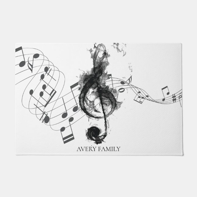 Felpudo Nota de música Lujo Personalizado (Anverso)