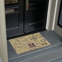 Felpudo Nota musical de Vintage Monograma