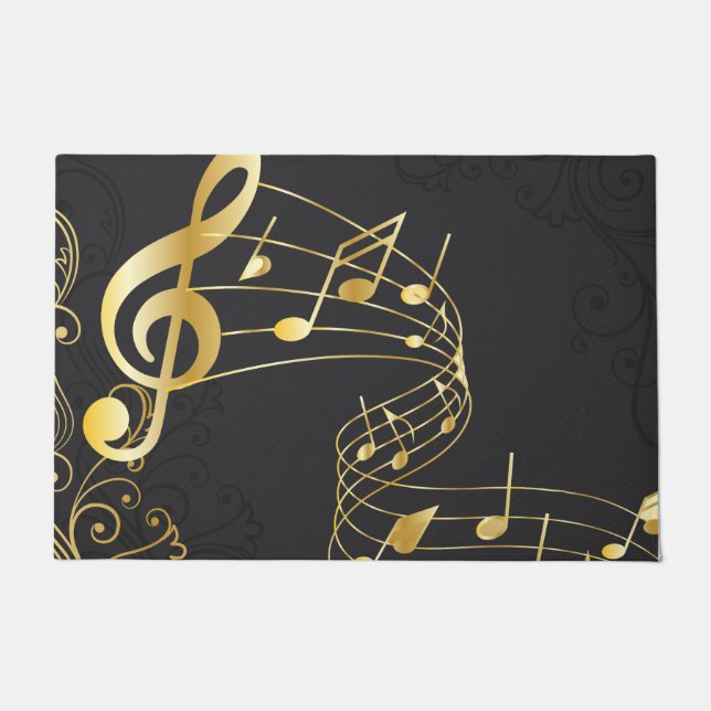 Felpudo Nota musical oro gris de lujo (Anverso)