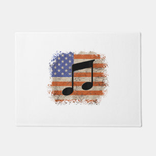 Felpudo Nota musical para regalo de hombres bandera americ