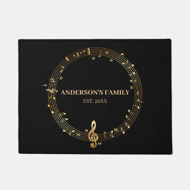 Felpudo Notas musicales circulares (Anverso)