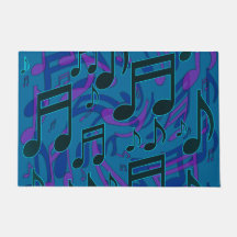 Notas Musicales Patrón Musical Azul Verde Púrpura