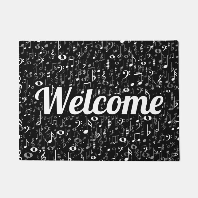Felpudo Notas musicales y recepción al azar de los (Anverso)