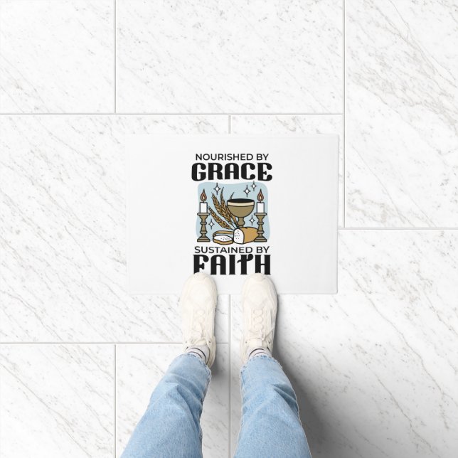 Felpudo Nourished by Grace, Sustained by Faith Design (Interior)