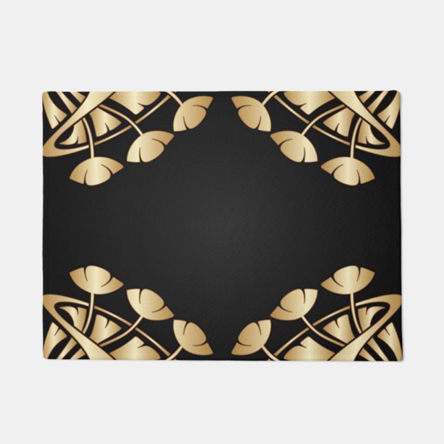 Felpudo nouveau del arte, deco, oro, negro, moda, (Anverso)