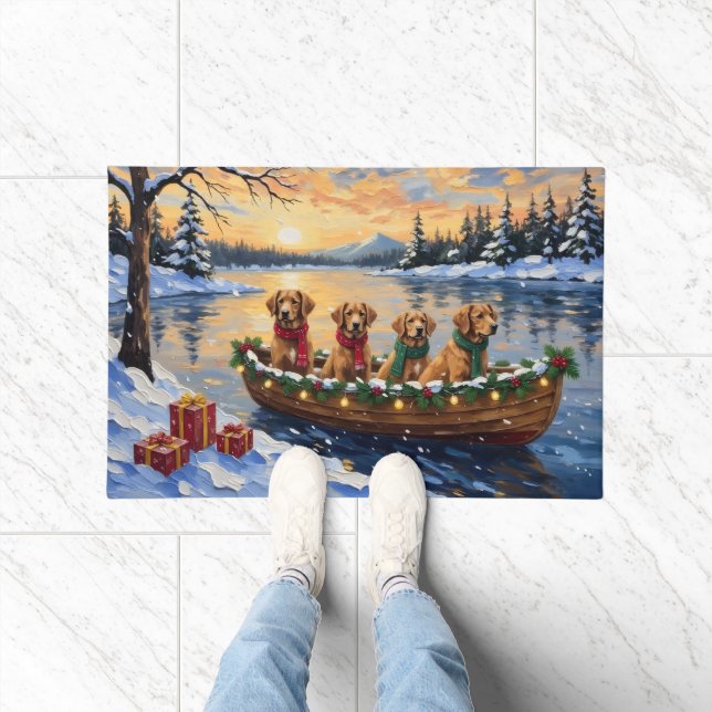 Felpudo Nova Scotia Duck Tolling Retriever Christmas Boat  (Interior)
