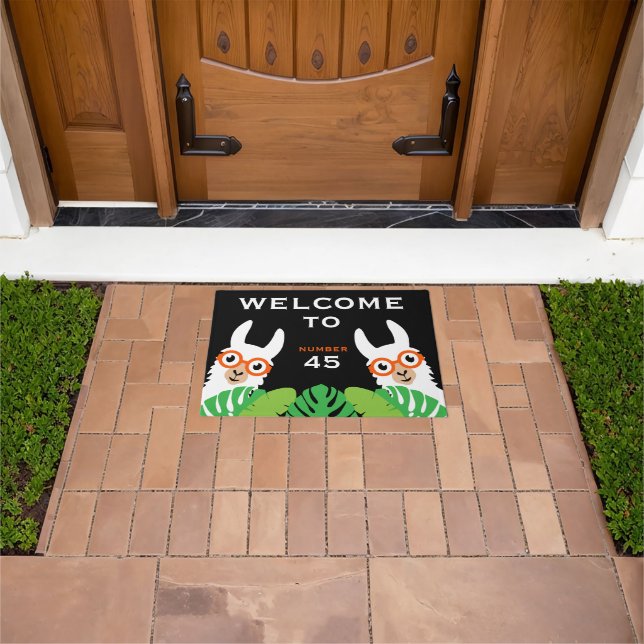 Felpudo novedad de llama Funny (Exterior)