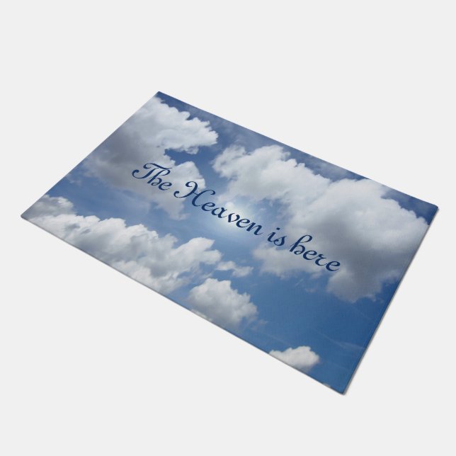 Felpudo Nubes del cielo azul + tu texto e ideas (Angular)