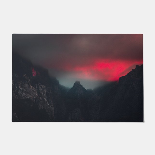 Felpudo Nubes, niebla y montañas ardiendo (Anverso)