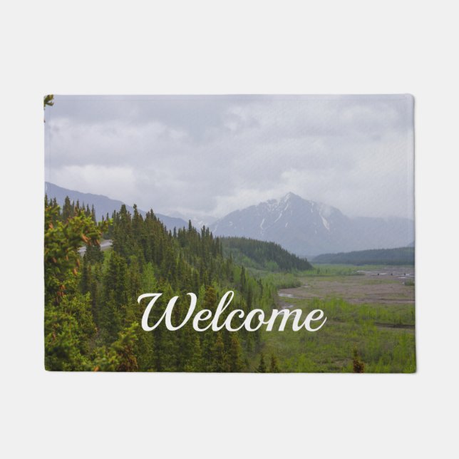 Felpudo Nublada En Denali Welcome Doormat (Anverso)