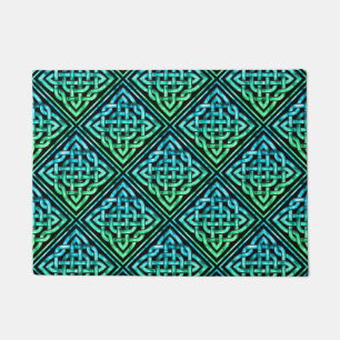 Felpudo Nudo Celta - Verde Azul Diamante