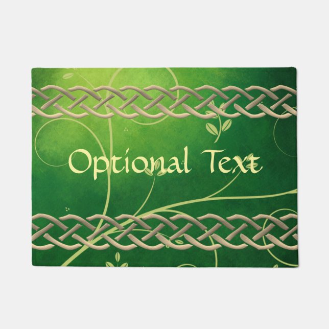Felpudo Nudos y hojas verdes celtas (Anverso)