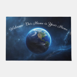 Felpudo Nuestro hogar zafiro en el espacio