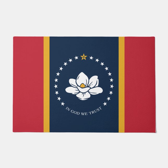 Felpudo Nueva bandera de estado de Mississipi (Anverso)