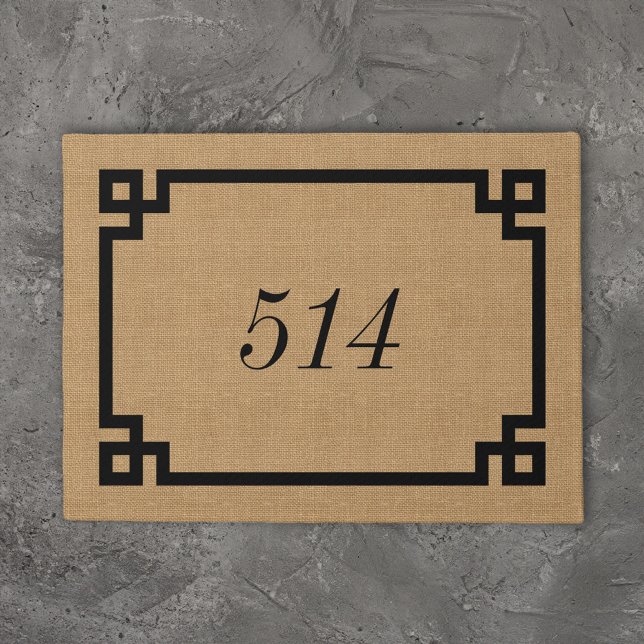 Felpudo Número de dirección personalizado Rustic Tan Greek (Subido por el creador)