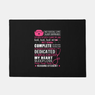 Felpudo Nurse Gift No hay sueño de vida social privado