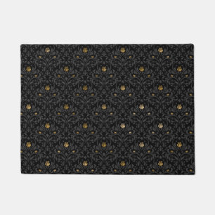 Felpudo Nursery gótica Rosa negro Damask Rug Mat