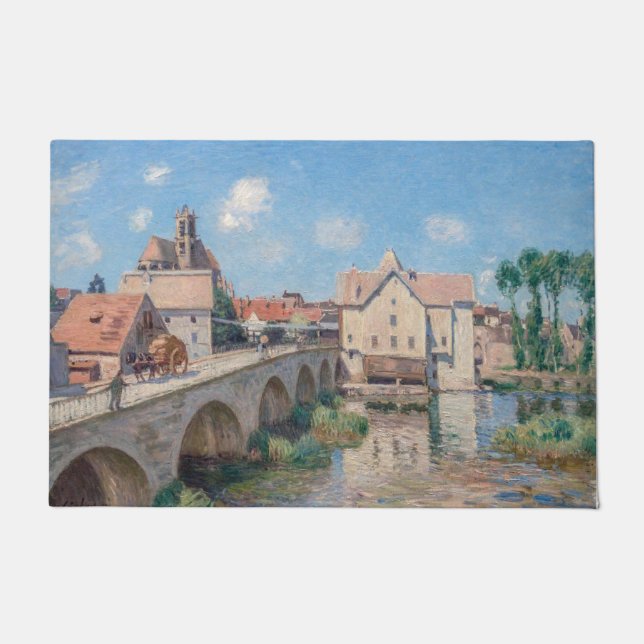 Felpudo Obra de arte de Alfred Sisley - Le Pont de Moret (Anverso)