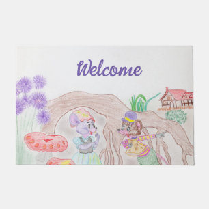 Felpudo Obras de arte de niños personalizados, dos ratones