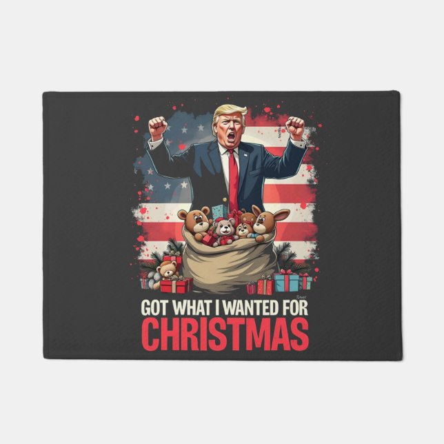 Felpudo Obtuve lo que quería para los Navidades Trump Sant (Anverso)