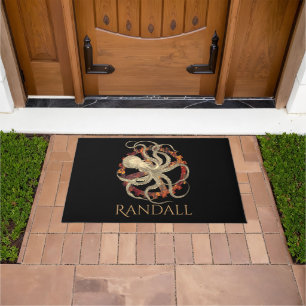 Felpudo Octopo de Steampunk personalizado y relojería rust