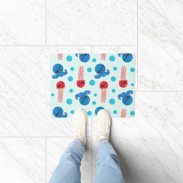 Felpudo Octopus pirata, medusas piratas, animales marinos (Interior)