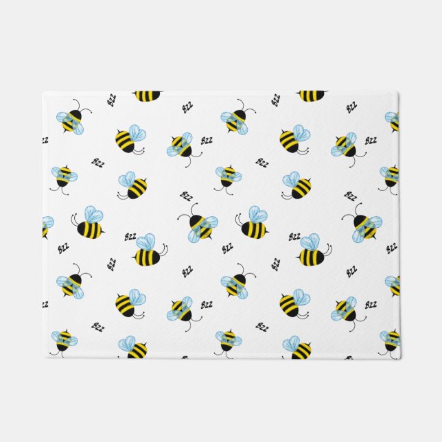 Felpudo Ocupados Buzzing Bumblebees Luminosos Y Alegres (Anverso)