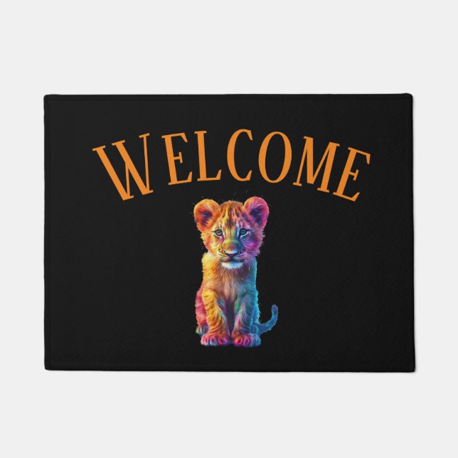 Felpudo Oh Bebé Cachorro de Gran Gato Bienvenido (Anverso)
