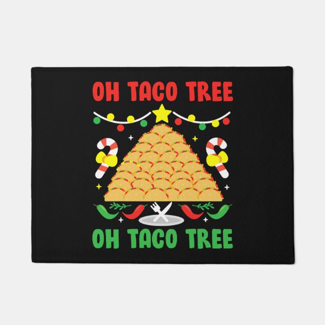Felpudo Oh Navidades de Taco Tree Mexican Food Taco Lover (Anverso)