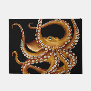 Felpudo Ojo azul marrón arte negro