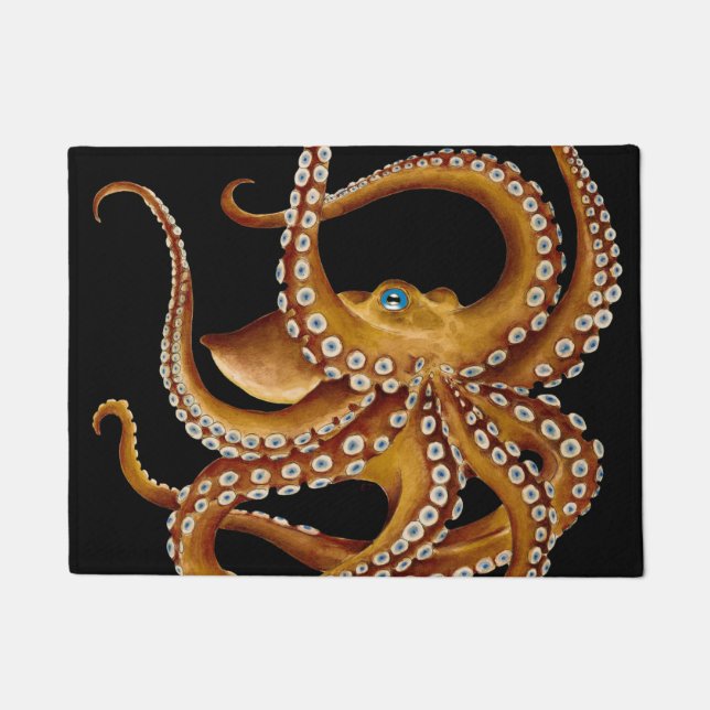 Felpudo Ojo azul marrón arte negro (Anverso)