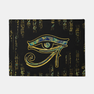 Felpudo Ojo egipcio de Horus en hieroglyphics y mármol