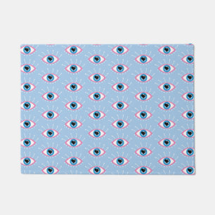 Felpudo Ojo Malvado Griego Con Ojos Azul Rosa