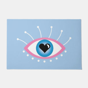 Felpudo Ojo Malvado Griego Con Ojos Azul Rosa