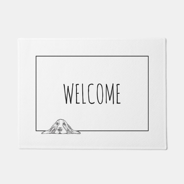 Felpudo ojos de perrito simple blanco negro (Anverso)