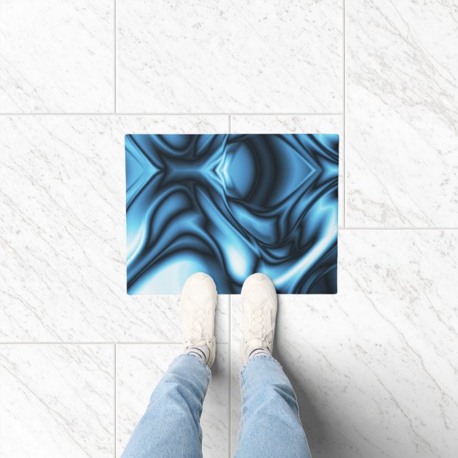 Felpudo Ola de seda azul (Interior)