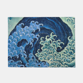 Felpudo Ola Femenina de Hokusai Vintage Océano 