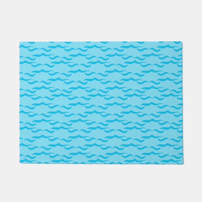 Felpudo Olas de agua de mar azul pastel océano pacífico (Anverso)