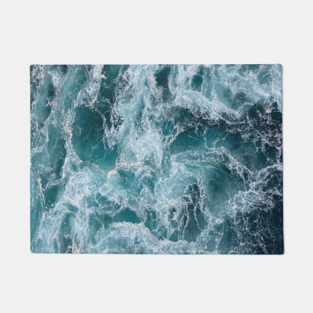 Felpudo Olas de mar con espuma blanca (Anverso)