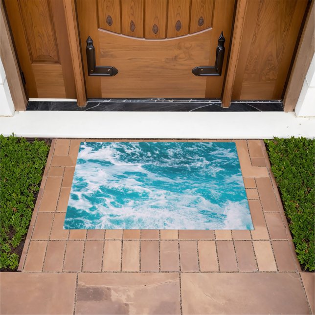 Felpudo Olas del océano azul (Exterior)