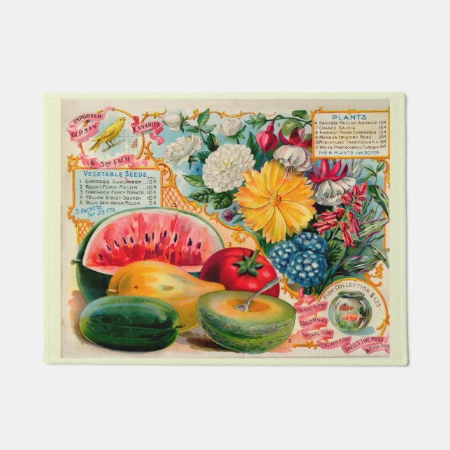 Felpudo Old fashioned vegetable fruit flower seed advertis (Anverso)