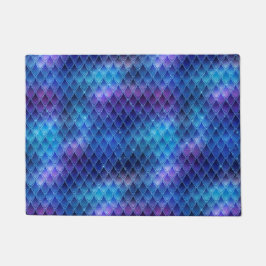 Felpudo Ombre Azul Brillante y Escamas de Dragón con Brill