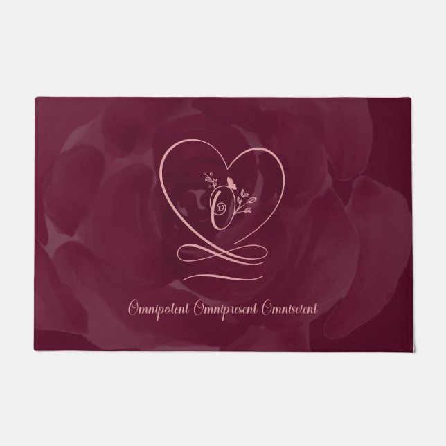 Felpudo Omnipotente 2 (Cranberry) Love Letter Design (Anverso)