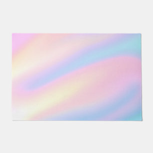 Felpudo Ondas abstractas de color rosa pastel únicas de mo